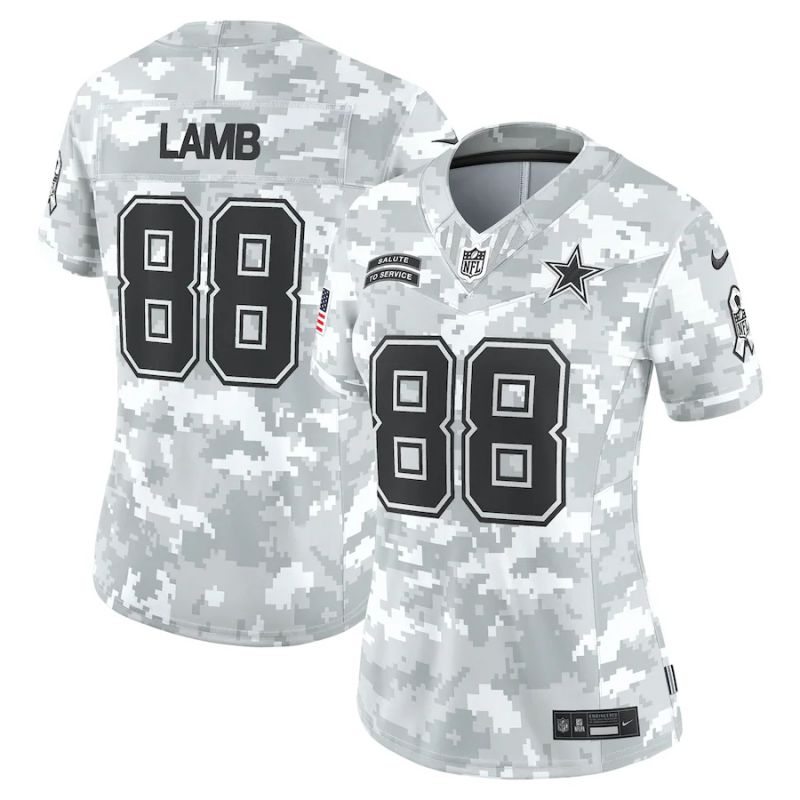 Women Dallas Cowboys #88 CeeDee Lamb Nike Arctic Camo 2024 Salute to Service Limited NFL Jersey->detroit lions->NFL Jersey